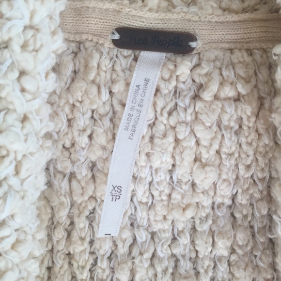 Free People Open Cardigan Chunky Shawl Collar XS - Picture 4 of 7